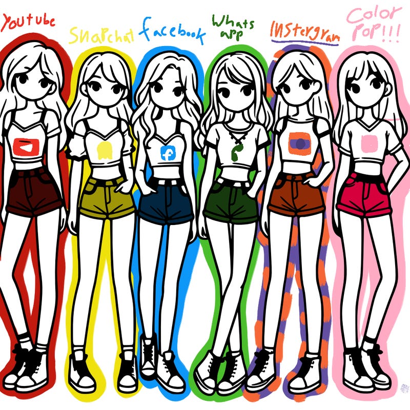 a group of girls wearing crop tops and shorts