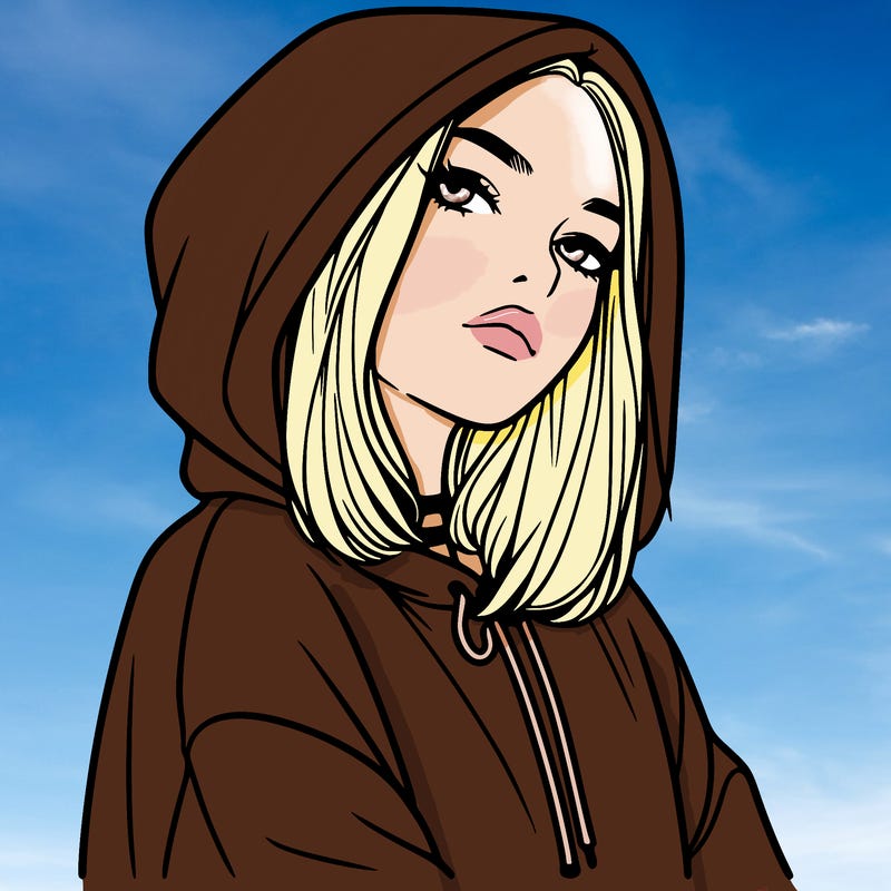 a realistic girl in a hoodie