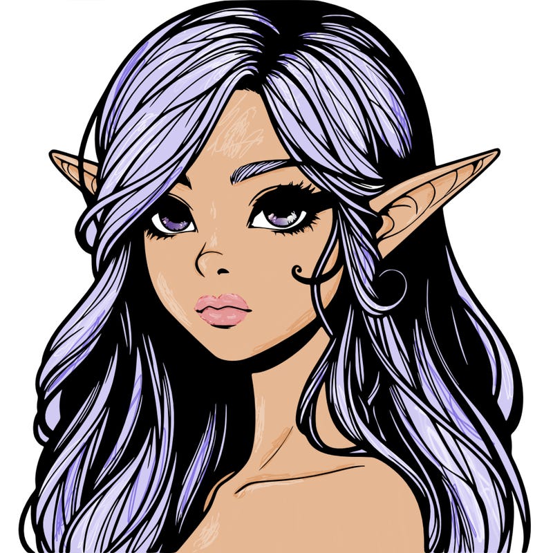 elf girl realistic dark fantasy