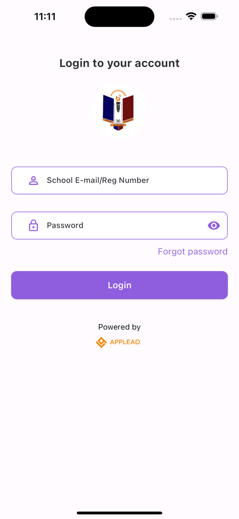 UNIZIK Portal - Login screen of the UNIZIK Portal mobile app with fields for registration number and password