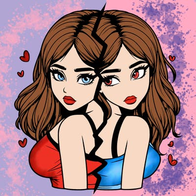 realistic girl split