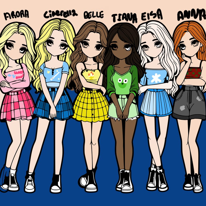 a group of girls realistic