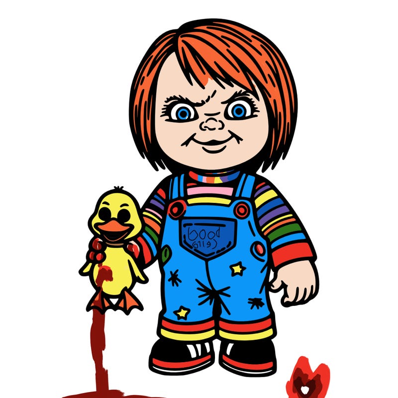 chucky holding a duck