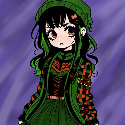 a girl with goth clothes