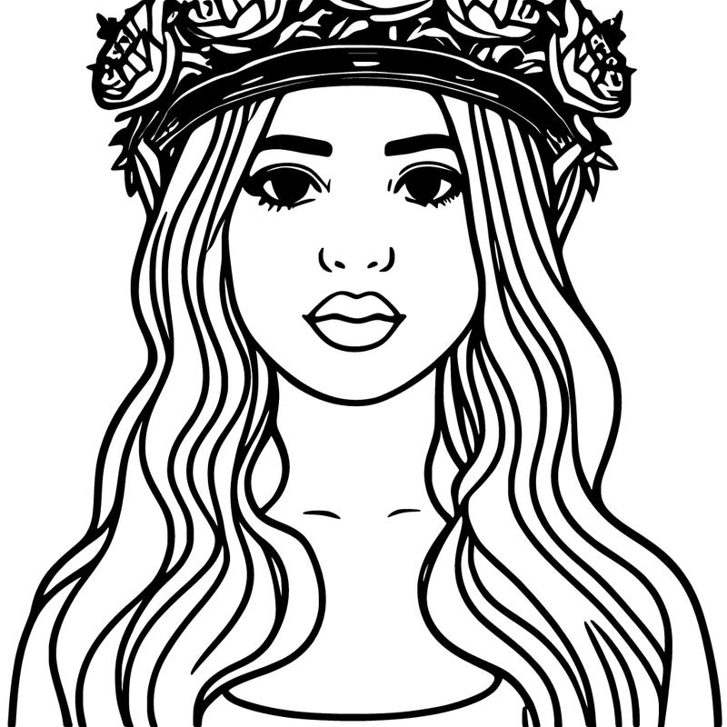 girl with flowers crown