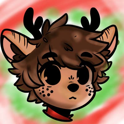 a humanoid deer with soft fluffy ears