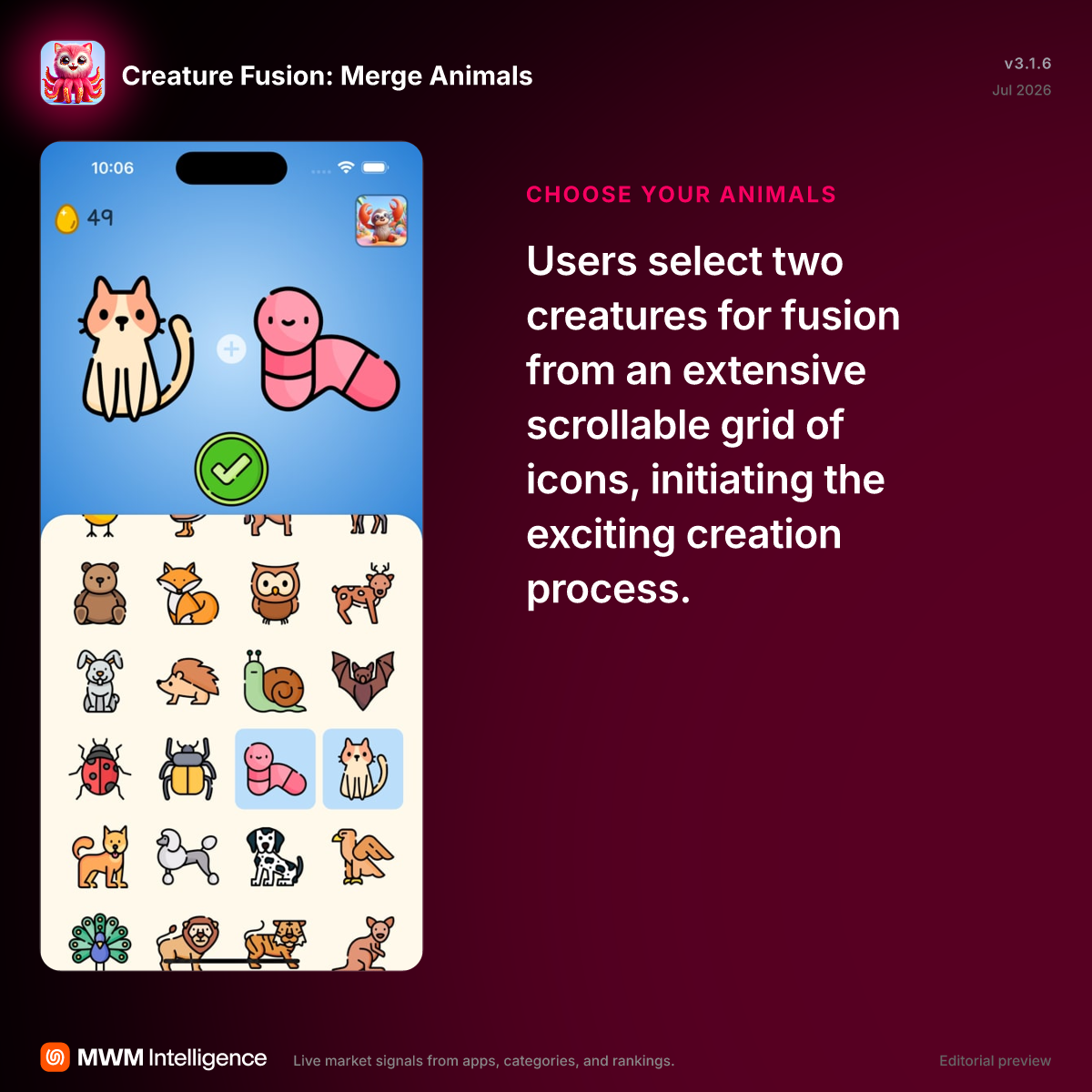 Creature Fusion: Merge Animals - Games App | MWM