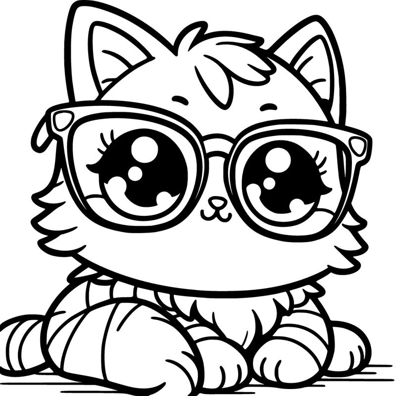cute cat wearing glasses