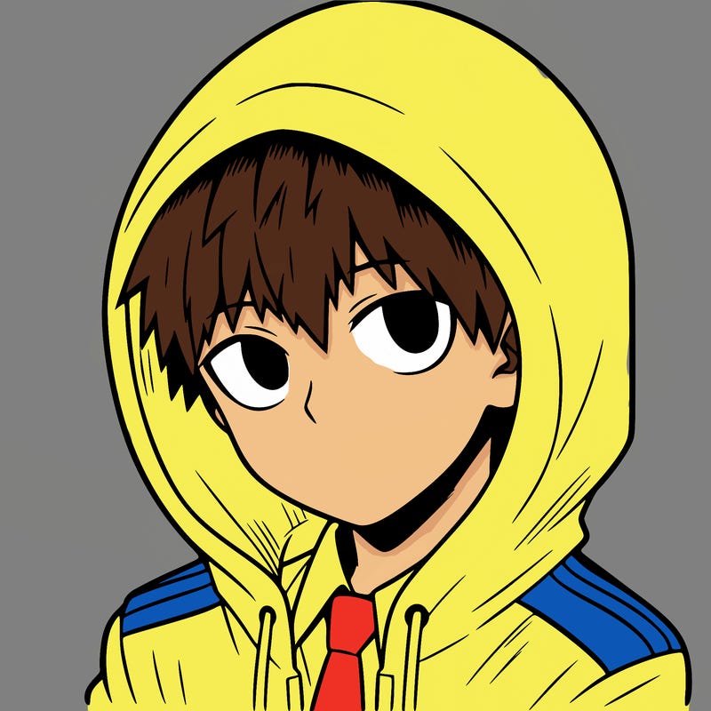 manga character with a hoodie