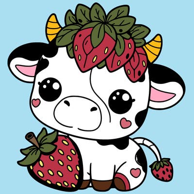 cute strawberry cow
