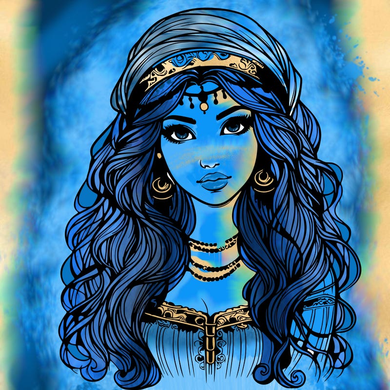 realistic beautiful mysterious gypsy girl