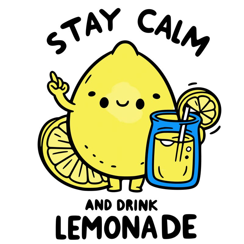 stay calm and drink lemonade