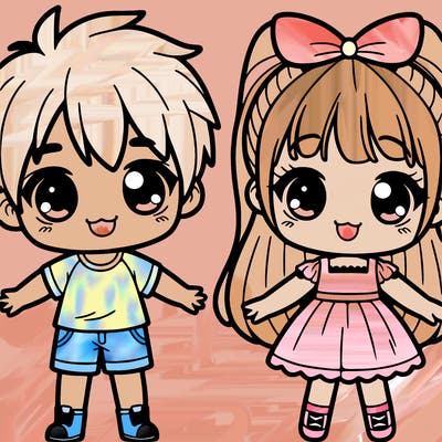 a cute boy with a cute girl