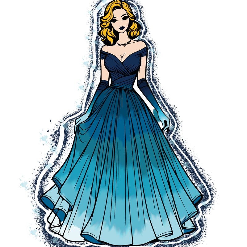 realistic woman in a beautiful dress