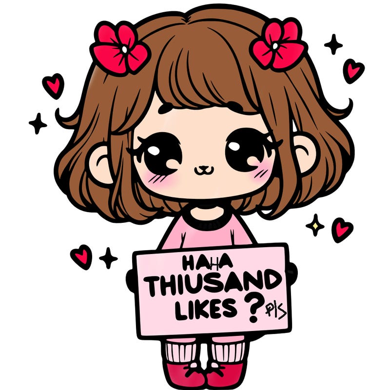 a cute little girl with a sign that says a thousand likes?