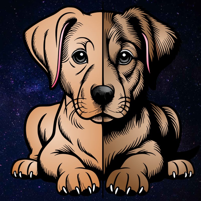 realistic dog split picture