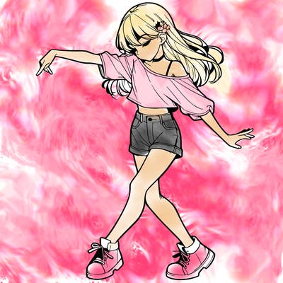 realistic girl danceing