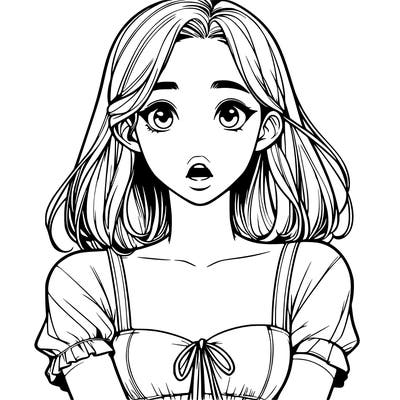 realistic girl surprised