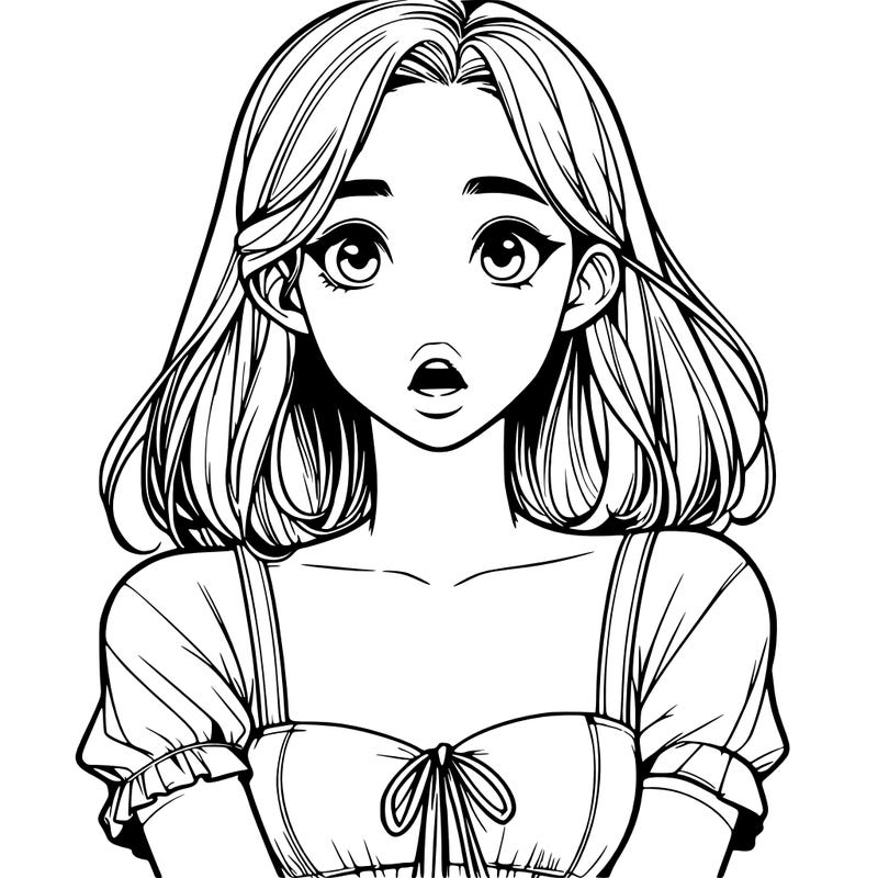 realistic girl surprised