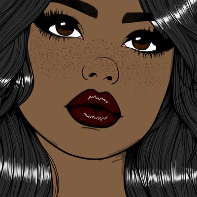 really realistic girl with lips