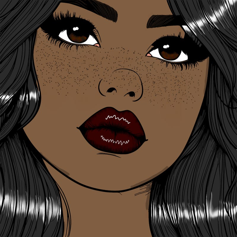 really realistic girl with lips