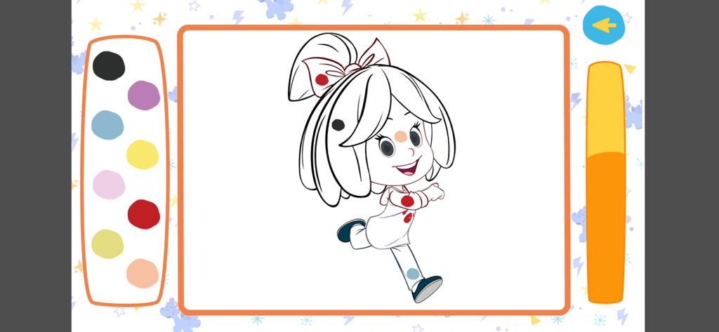 Página de colorear digital para niños en la aplicación Cleo y Cuquin
