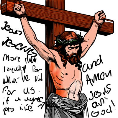 jesus realistic on the cross