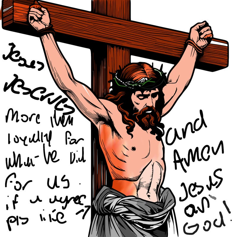 jesus realistic on the cross