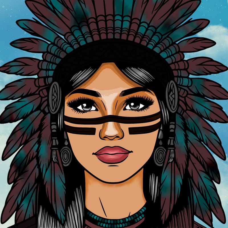 realistic native american woman