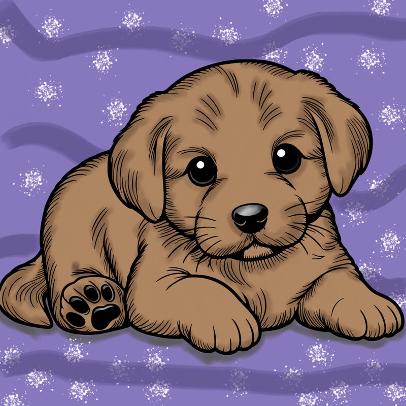 a cute realistic puppy