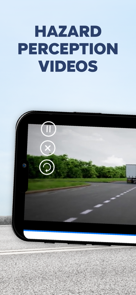 LGV & HGV Theory Test Kit 2026 - Mobile screen showing hazard perception videos for HGV and LGV theory test practice