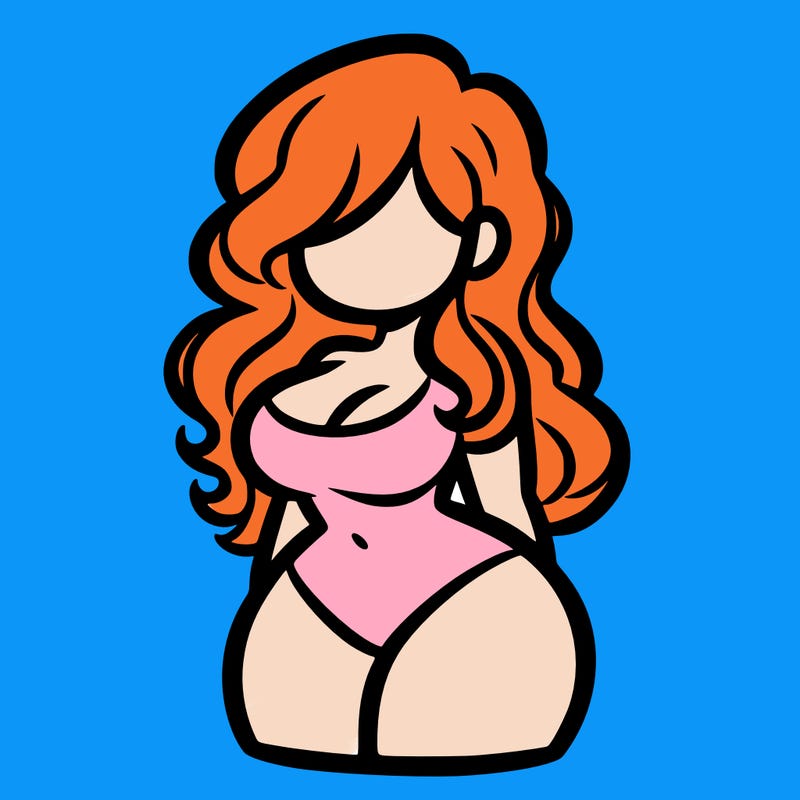 curvy woman with hair