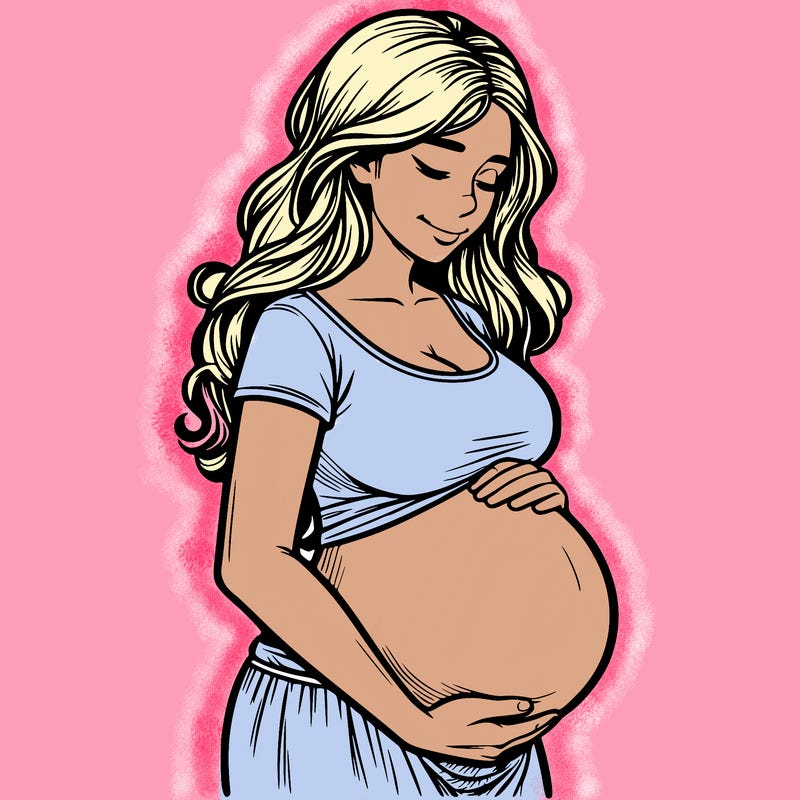 woman heavily pregnant realistic