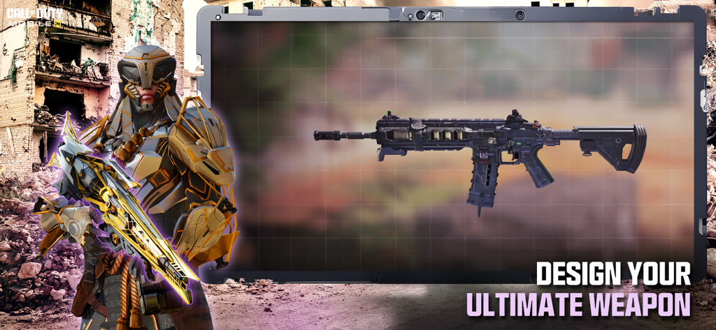 Call of Duty Mobile character and assault rifle weapon customization interface