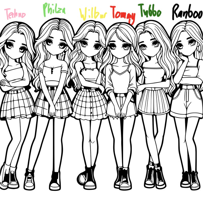 a group of girls realistic
