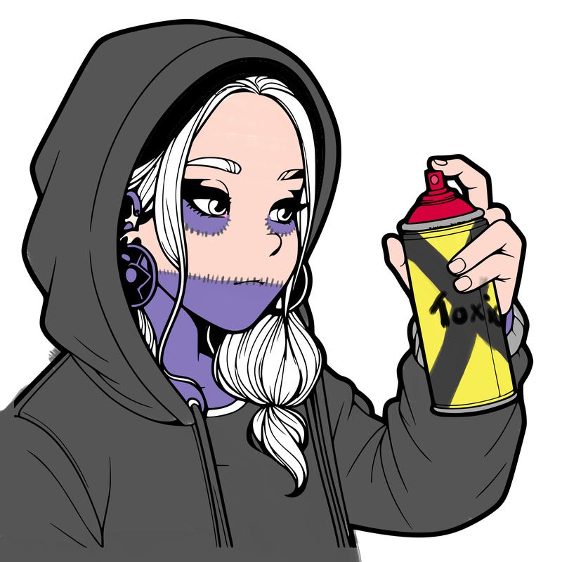 a realistic girl, spray painting