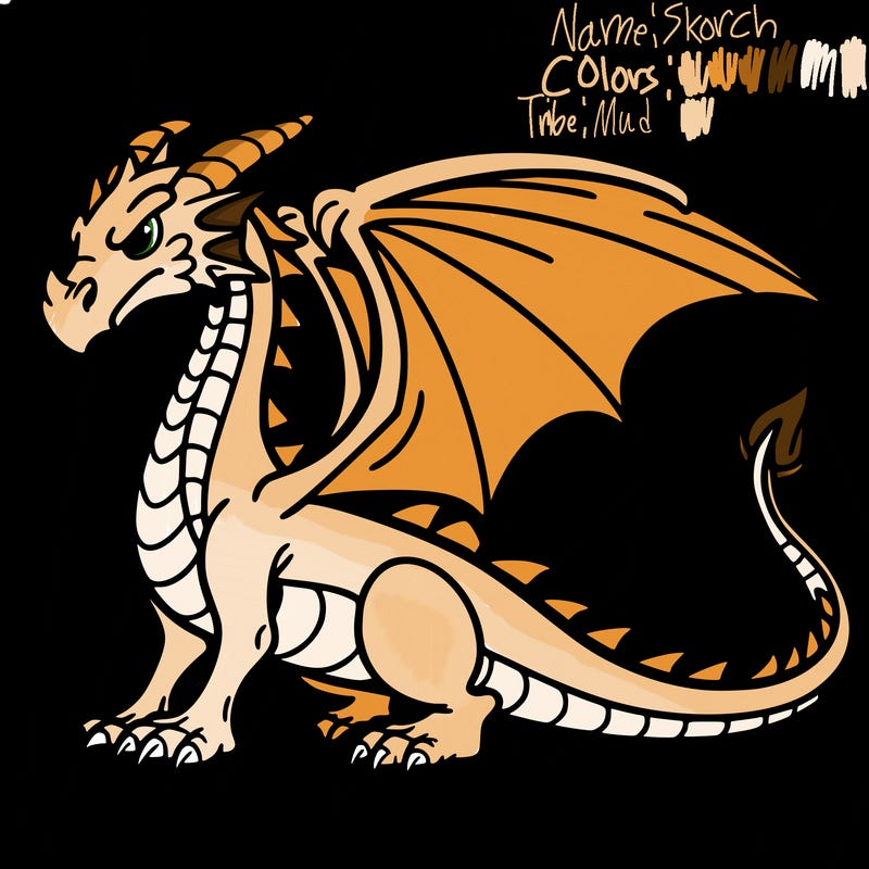 dragon, coloring book style