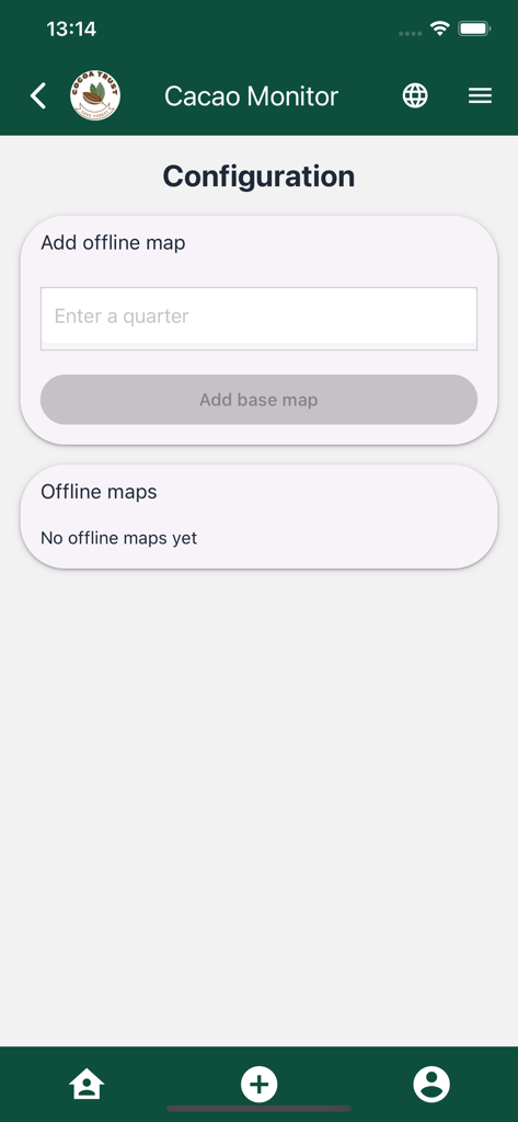 Cocoa Monitor - La pantalla de configuración de la aplicación Cocoa Monitor para agregar y administrar mapas sin conexión.