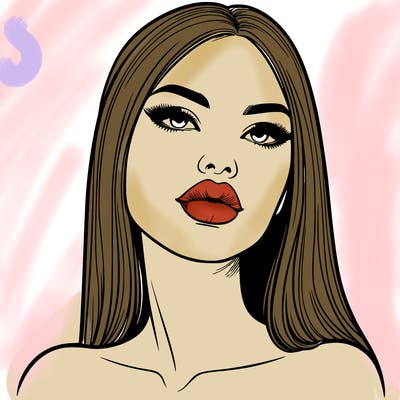 realistic woman with full lips