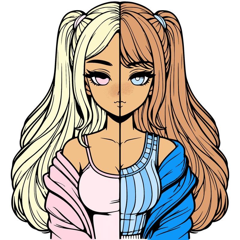 realistic girl split