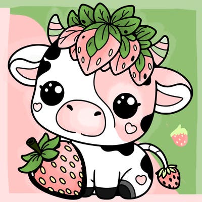 cute strawberry cow