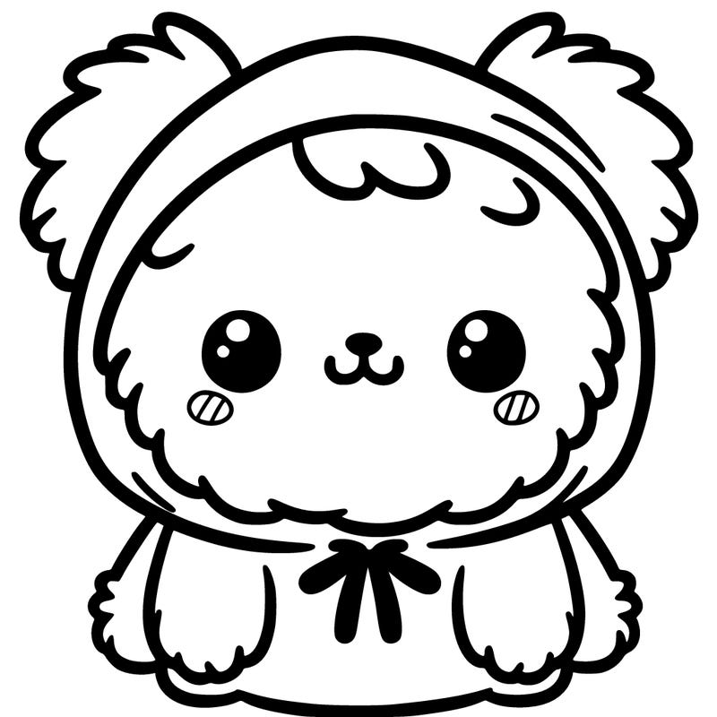 a cute fluffy creature in a hoodie