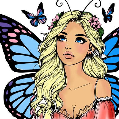 butterfly fairy realistic girl