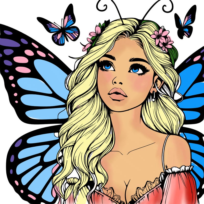 butterfly fairy realistic girl