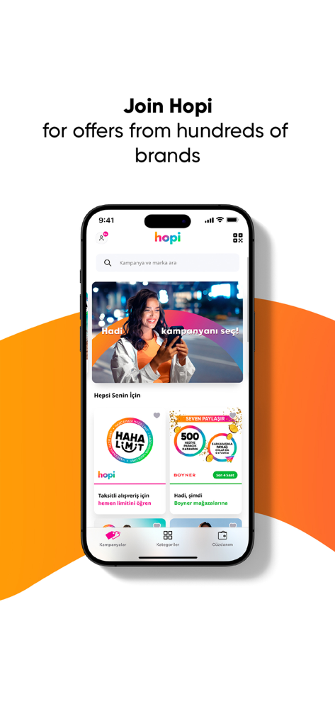 Hopi - Rewarding Shopping - Hopi mobile app interface displaying shopping offers and brand rewards