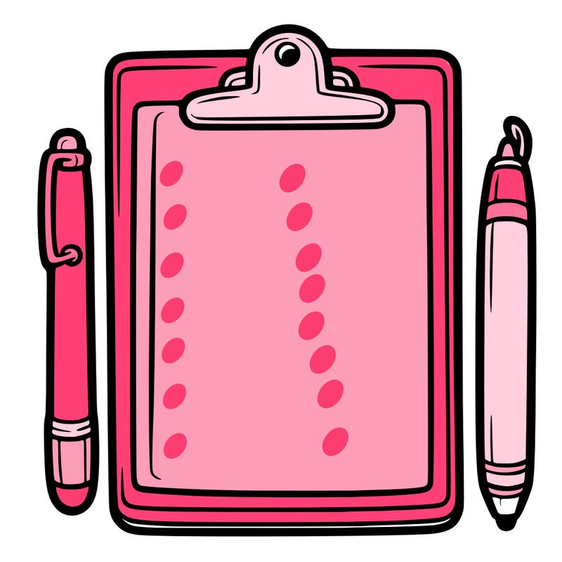 blank clip board with pen