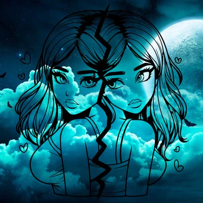 realistic girl split