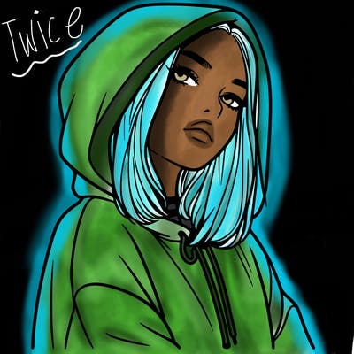 a realistic girl in a hoodie