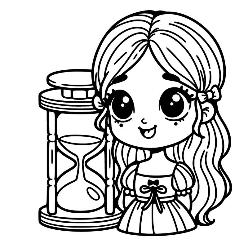 girl with hour glass