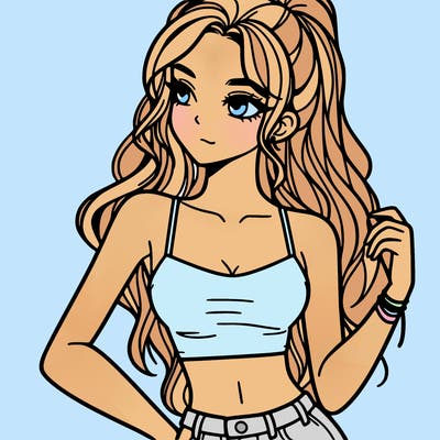 girl in crop top